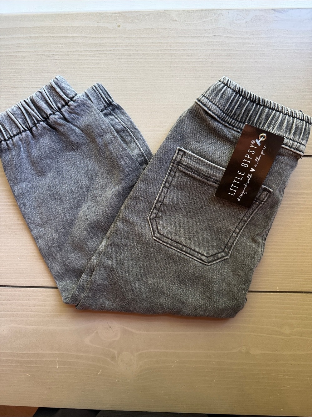 Little Bipsy Kids Gray Elastic-Waist Jeans